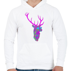 PRINTFASHION Party deer - Férfi kapucnis pulóver - Fehér
