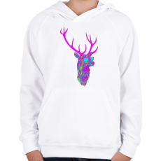 PRINTFASHION Party deer - Gyerek kapucnis pulóver - Fehér