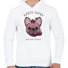 PRINTFASHION Party Hard - Férfi kapucnis pulóver - Fehér