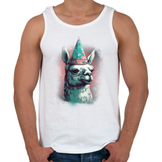 PRINTFASHION Party láma - Férfi atléta - Fehér