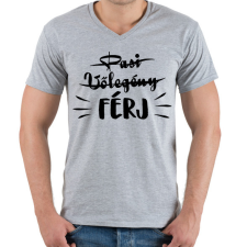 PRINTFASHION Pasi - Vőlegény ->FÉRJ - Férfi V-nyakú póló - Sport szürke férfi póló