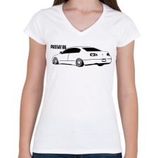 PRINTFASHION Passat b6 - Női V-nyakú póló - Fehér női póló