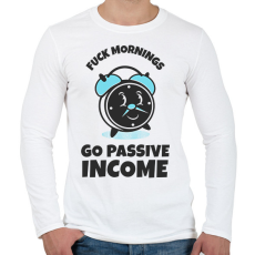 PRINTFASHION PASSZÍV JÖVEDELEM - Férfi hosszú ujjú póló - Fehér