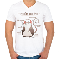 PRINTFASHION Patkány anatómia - Férfi V-nyakú póló - Fehér