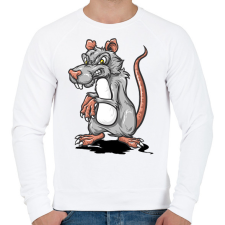 PRINTFASHION patkány - Férfi pulóver - Fehér férfi pulóver, kardigán