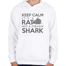 PRINTFASHION Patkány, nem cápa - Gyerek kapucnis pulóver - Fehér