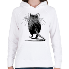 PRINTFASHION Patkány rajz - Női kapucnis pulóver - Fehér