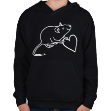PRINTFASHION Patkány szerelem - Gyerek kapucnis pulóver - Fekete gyerek pulóver, kardigán