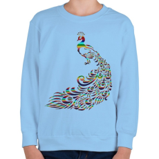 PRINTFASHION Páva - Gyerek pulóver - Világoskék