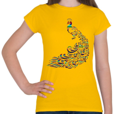 PRINTFASHION Páva - Női póló - Sárga női póló