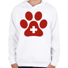 PRINTFASHION Paw + - Gyerek kapucnis pulóver - Fehér gyerek pulóver, kardigán