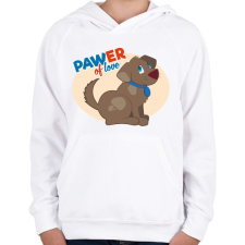 PRINTFASHION PAWer of love - kutyusos póló - Gyerek kapucnis pulóver - Fehér gyerek póló