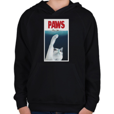 PRINTFASHION PAWS cápa cica - Gyerek kapucnis pulóver - Fekete