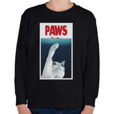 PRINTFASHION PAWS cápa cica - Gyerek pulóver - Fekete