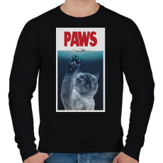 PRINTFASHION PAWS cápa macska - Férfi pulóver - Fekete