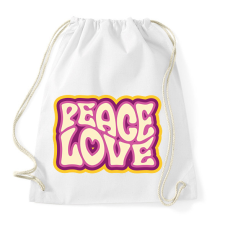 PRINTFASHION Peace, Love - Hippie - Sportzsák, Tornazsák - Fehér tornazsák