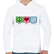 PRINTFASHION Peace Love Manicure - Férfi kapucnis pulóver - Fehér