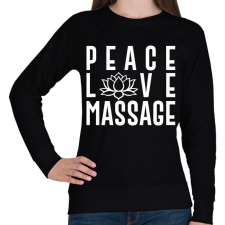 PRINTFASHION Peace, love, massage - Női pulóver - Fekete női pulóver, kardigán