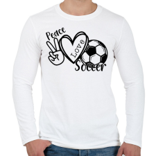 PRINTFASHION Peace love soccer 2 - Férfi hosszú ujjú póló - Fehér férfi póló