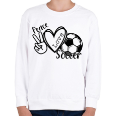 PRINTFASHION Peace love soccer 2 - Gyerek pulóver - Fehér