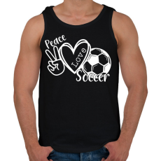 PRINTFASHION Peace love soccer - Férfi atléta - Fekete