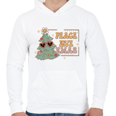 PRINTFASHION Peace love xmas - Férfi kapucnis pulóver - Fehér