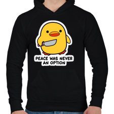 PRINTFASHION Peace was never an option - Férfi kapucnis pulóver - Fekete férfi pulóver, kardigán