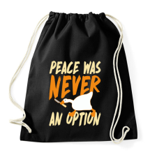 PRINTFASHION Peace was never an option - Sportzsák, Tornazsák - Fekete tornazsák