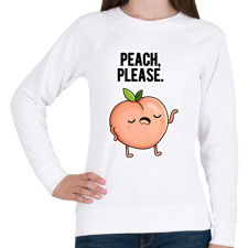 PRINTFASHION Peach Please - Női pulóver - Fehér női pulóver, kardigán
