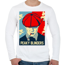 PRINTFASHION Peaky Blinders smoke - Férfi hosszú ujjú póló - Fehér férfi póló