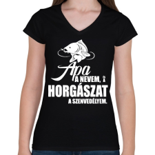 PRINTFASHION Peca Fehér - Női V-nyakú póló - Fekete női póló