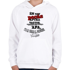 PRINTFASHION Pecás apuka - Gyerek kapucnis pulóver - Fehér