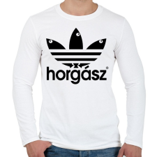 PRINTFASHION Pecás - Férfi hosszú ujjú póló - Fehér férfi póló