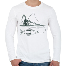 PRINTFASHION pecás - Férfi hosszú ujjú póló - Fehér