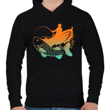 PRINTFASHION pecás - Férfi kapucnis pulóver - Fekete férfi pulóver, kardigán