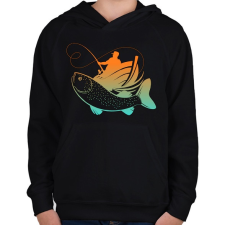 PRINTFASHION pecás - Gyerek kapucnis pulóver - Fekete gyerek pulóver, kardigán