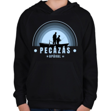 PRINTFASHION Pecázás apával - Gyerek kapucnis pulóver - Fekete gyerek pulóver, kardigán