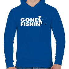 PRINTFASHION Pecázni mentem - Férfi kapucnis pulóver - Királykék férfi pulóver, kardigán