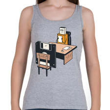 PRINTFASHION Pendrive vs floppy - Női atléta - Sport szürke női trikó