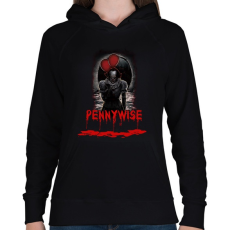 PRINTFASHION pennywise-bloody - Női kapucnis pulóver - Fekete