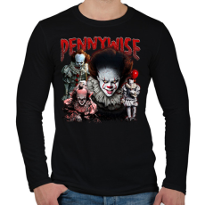 PRINTFASHION Pennywise - Férfi hosszú ujjú póló - Fekete