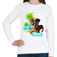 PRINTFASHION Péntek az én napom! - Vicces kutyás póló minta - Női pulóver - Fehér