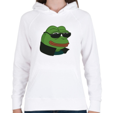 PRINTFASHION PepeCool - Női kapucnis pulóver - Fehér