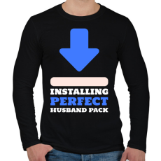 PRINTFASHION PERFECT HUSBAND PACK - Férfi hosszú ujjú póló - Fekete