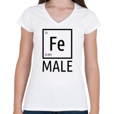 PRINTFASHION Periodic Ironman Női Fekete - Női V-nyakú póló - Fehér női póló