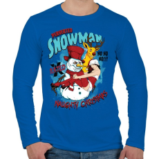 PRINTFASHION Perverz hóember - Férfi hosszú ujjú póló - Királykék