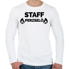 PRINTFASHION Perzselő Staff - Férfi hosszú ujjú póló - Fehér férfi póló