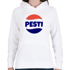 PRINTFASHION PESTI - Női kapucnis pulóver - Fehér
