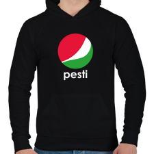 PRINTFASHION Pesti - Pepsi - Férfi kapucnis pulóver - Fekete férfi pulóver, kardigán