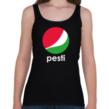 PRINTFASHION Pesti - Pepsi - Női atléta - Fekete női trikó